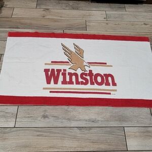 Vintage Winston Beach Towel Retro Graphic Cotton Blend USA